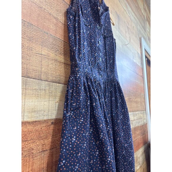 Levis Sleeveless Navy Polka Dot Button-Up Dress S - Picture 4 of 8